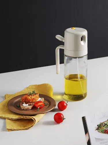 Two-way oil spray container glass oil bottle