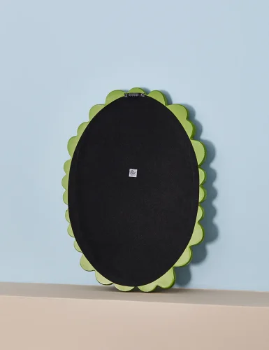 Lemon green wave mirror