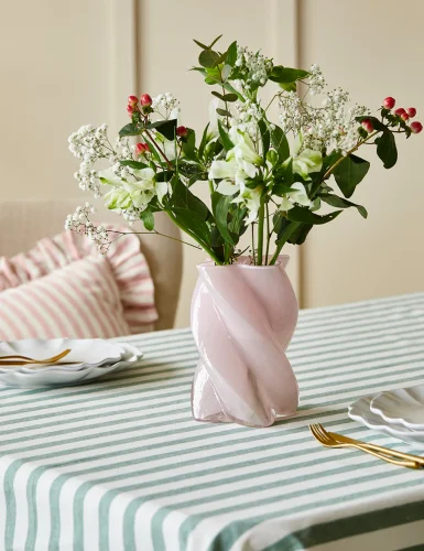 Opaque pink cotton candy vase