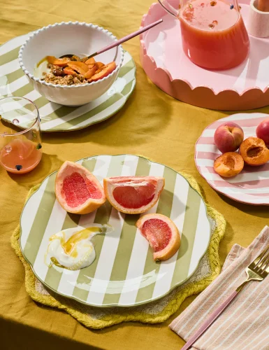 Green stripe Florence dinner plate
