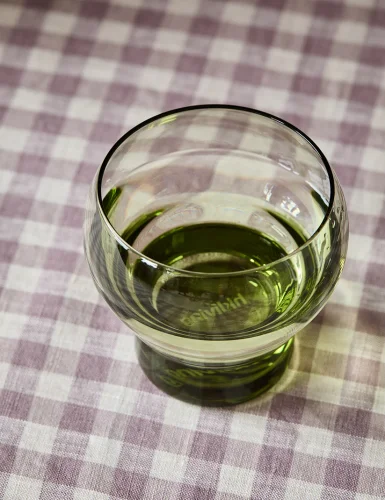 HKliving 4-piece set 70s green bulb glass cup