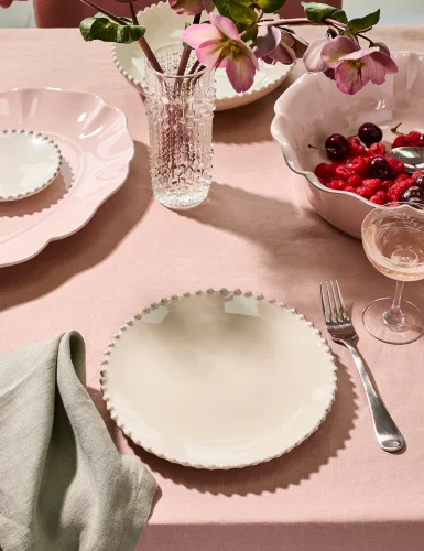 Creamy pearl side plate
