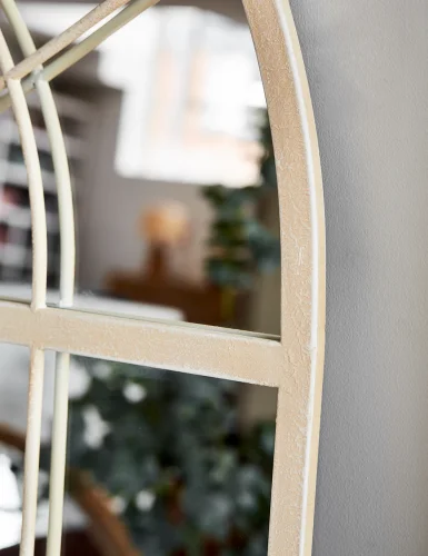 Holmesworth large white arched lattice mirror