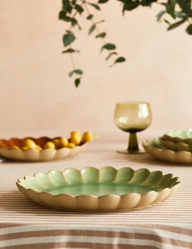 Marrakesh olive green dinner plate