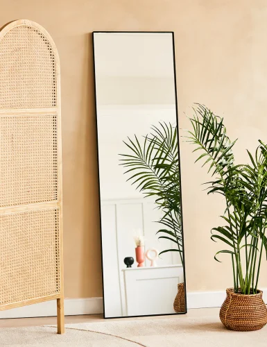 Rectangular floor mirror - black