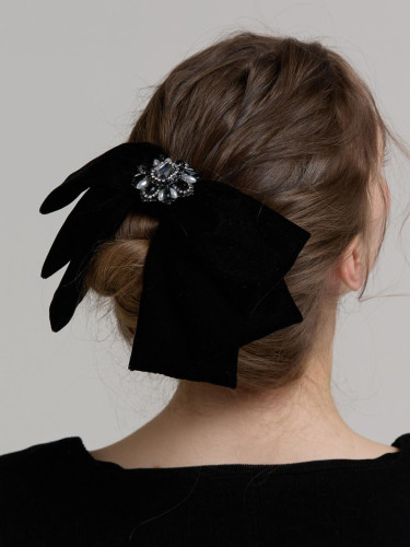 Amber Crystal 3-Tier Ribbon Hair Pin