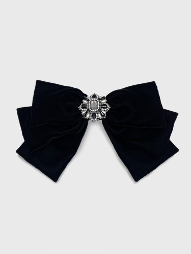 Amber Crystal 3-Tier Ribbon Hair Pin