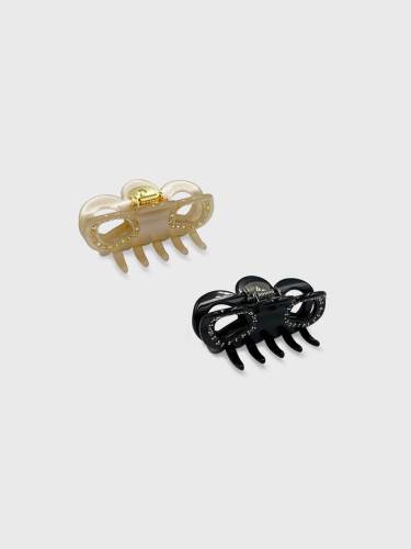 Two-hole Crystal Hairclaw - S