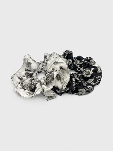 Ink Flower Scrunchie