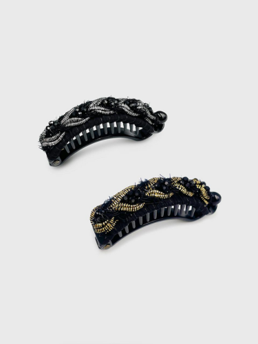 Metal Crystal Half-Moon Banana Hair Pin