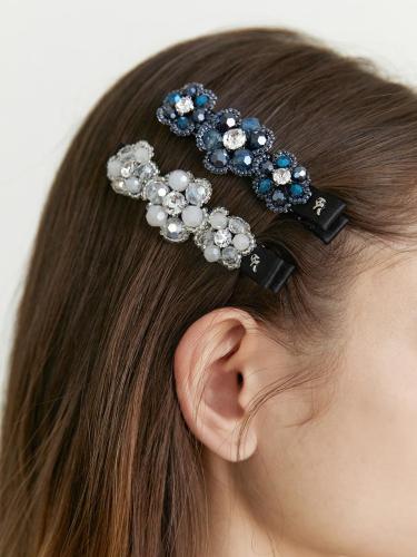 Swarovski Crystal Beaded Flower Hair Clip