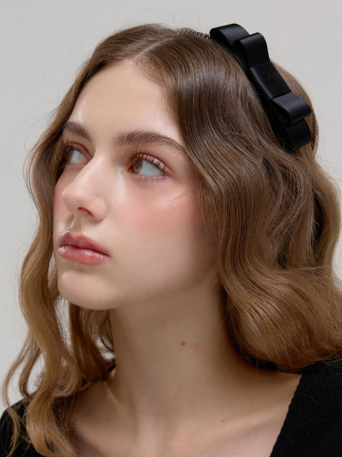 Crystal Ribbon Black Hairband
