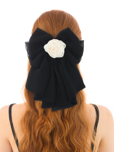 Rose Fluffy Ribbon Hair Clip