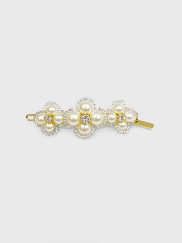 Beaded Pearl Daisy Handcrafted Hair Clip