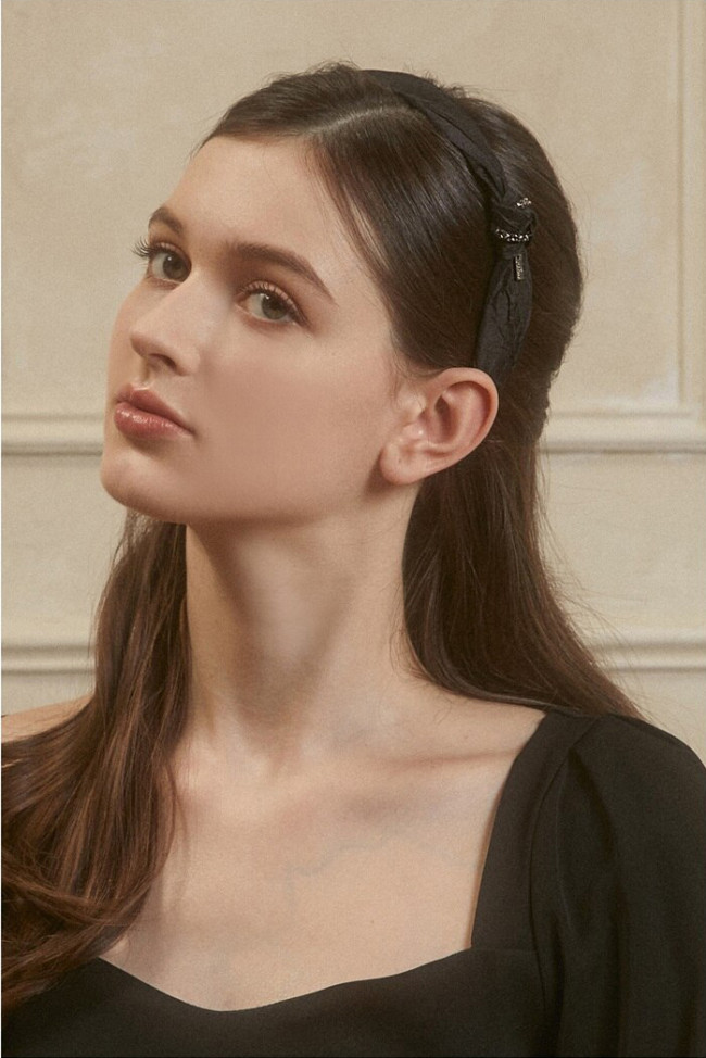 Pleated Crystal Glossy Headband