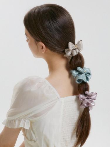 Peony Ribbon Silk-like Handcrafted Scrunchie