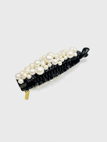 Mixed Pearl Artisanal Weave Banana Hair Pin