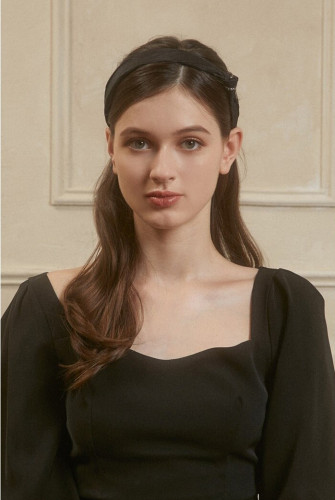 Pleated Crystal Glossy Headband