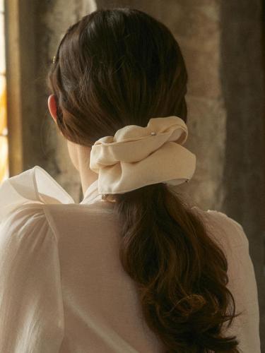 Stone Wrinkle Two-Layer Pleated Scrunchie