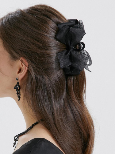 Sheer Chiffon Layered Ribbon Hair Clip