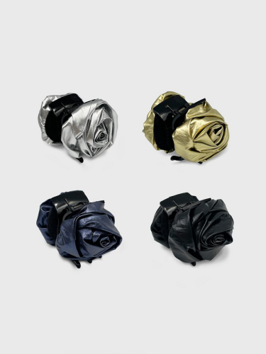 Metal Glossy Handcrafted Rose Hair Clip