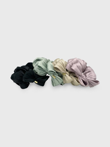 Peony Ribbon Silk-like Handcrafted Scrunchie