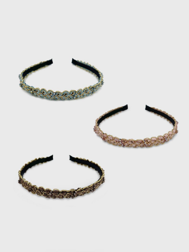 Gold Thread Beaded Artisanal Hairband