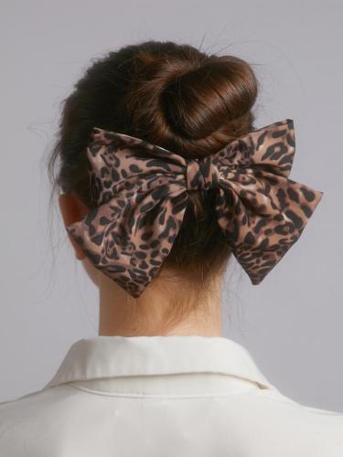 Leopard Print Ribbon Automatic Pin