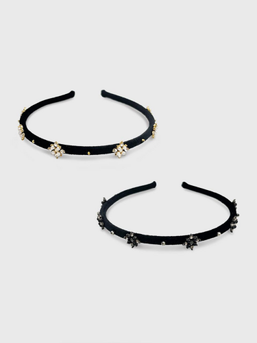 Diamond Crystal Velvet Slim Headband