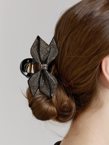 Crystal Studded Ribbon Hair Clip