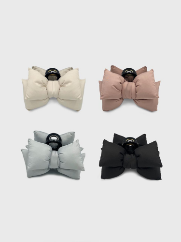 Fluffy Padded Ribbon Hair Clip