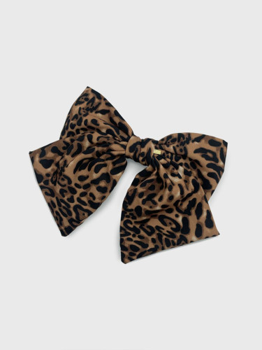 Leopard Print Ribbon Automatic Pin