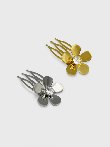 Marigold Metal Cubic Zirconia Hair Clip