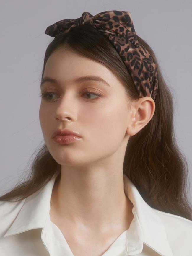 Leopard Print Wide Ribbon Hairband