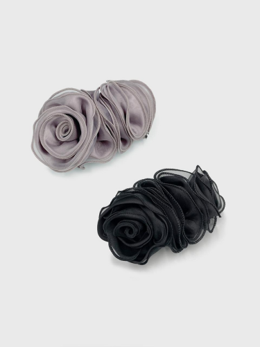 Rose Shirring Elegant Automatic Hair Pin