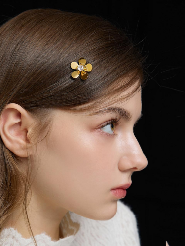 Marigold Metal Cubic Zirconia Hair Clip