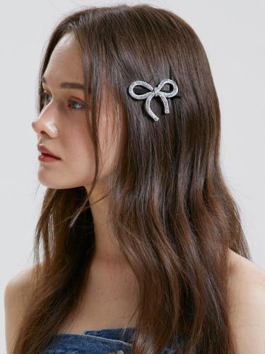 Austrian Crystal Ribbon Side Hair Clip