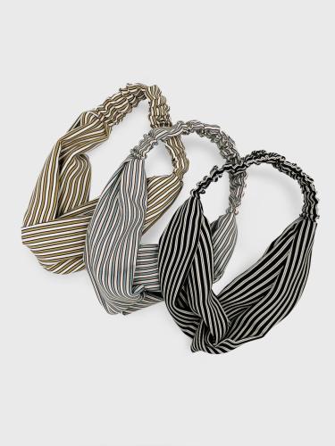 Striped elegant headscarf headband