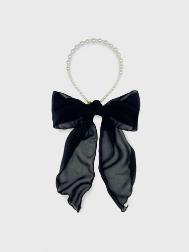 Chiffon Pearl Dual String Hairband