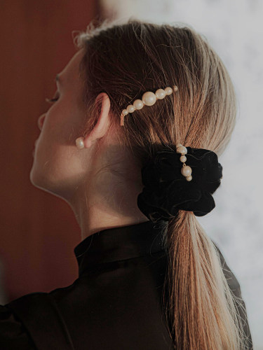 Pearl Velvet Scrunchie  Pearl Velvet