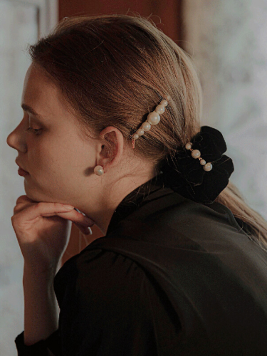 Pearl Velvet Scrunchie  Pearl Velvet