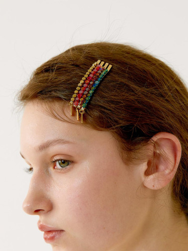 Glass Bead Delicate Steel Hair Pin