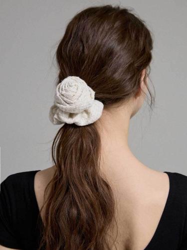 Tweed Rose Scrunchie