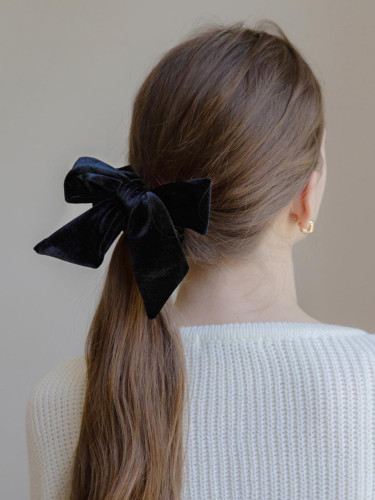 Velvet Petit Ribbon Hair Scrunchie
