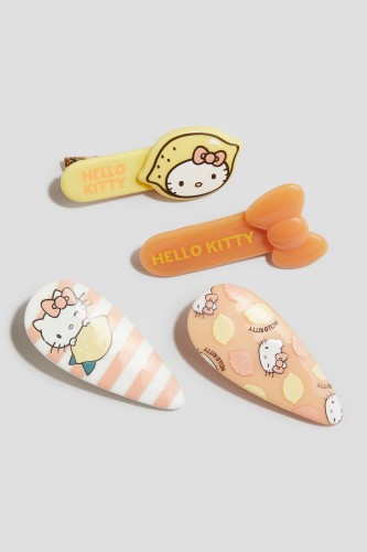 Set van 4 haarclips(Geel/Hello Kitty)