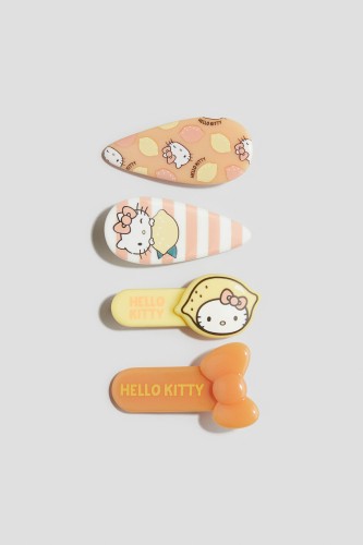 Set van 4 haarclips(Geel/Hello Kitty)