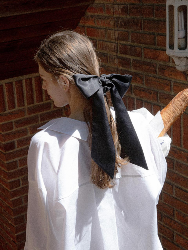 Lustrous Voluminous Long Ribbon Scrunchie