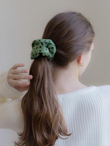 Polka Dot Polyester Hair Scrunchie