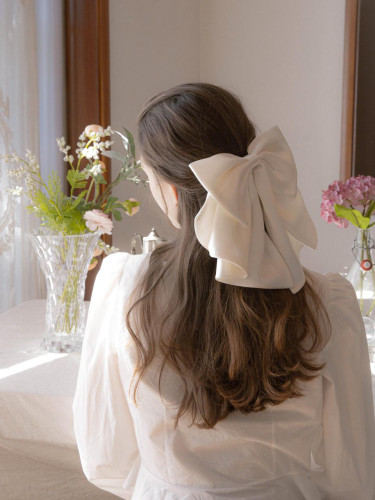 Big Blooming Ribbon Lustrous Hair Pin