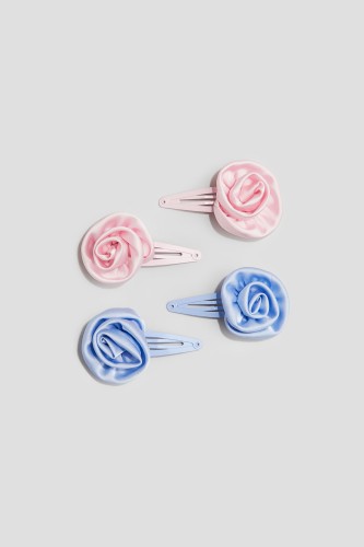 Set van 4 haarclips(Kleur:Roze/blauw)